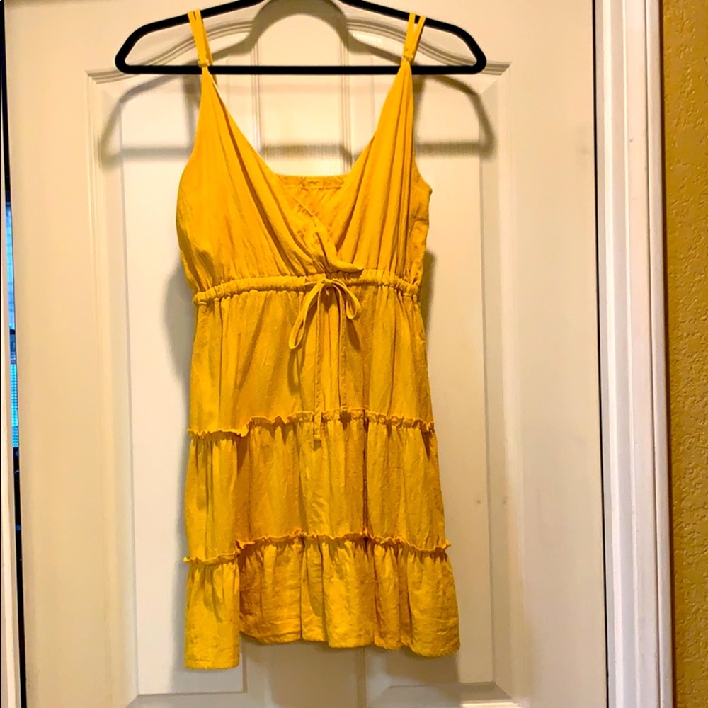 Yellow spaghetti strap sun dress